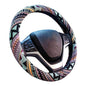 Valleycomfy Cloth Steering Wheel Covers for Women Bohemian Universal 15 inch Baja Blanket Enthic Maya - color: ClothB