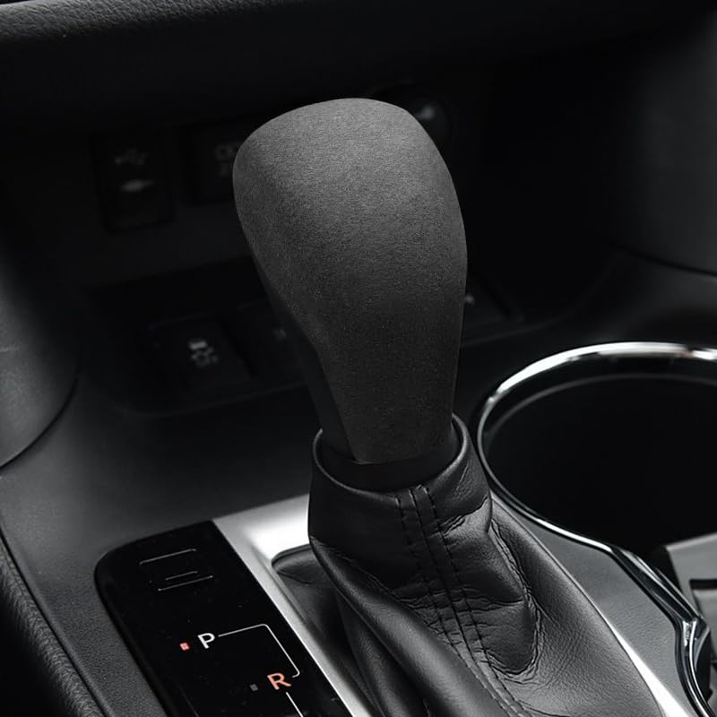 for Toyota Highlander Land Cruiser Prado Car Gear Shift Knob Cover Suede Protective Decoration Vehicle Auto Modified Accessories (Lacquered)