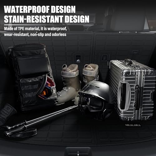 Floor Mats & Trunk Mat for All-New 2024 2025 Chevrolet/Chevy Traverse (8 Seats) with Backrest Mat All Weather Protection TPE Rubber Full Set Floor Liners Automotive Accessories, Black - size: Full Set Mats for 2024-2025 Traverse 8 Seats