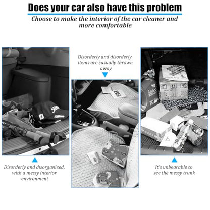 Car Trunk Organizer, Collapsible Waterproof Automotive Storage Cargo Organizer, Multi Compartment Portable Vehicle Container Box Accessories, Universal for Truck SUV Minivan (Black)