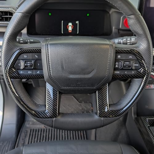 for Toyota Tacoma 2024 2025 and 4Runner 2025 Interior Accessories Center Console ABS Dashboard Cover Decor StylingTrim (Carbon Fiber Grain, Steering Decor) - color: Carbon Fiber Grain, size: 2024 Up Steering Decor