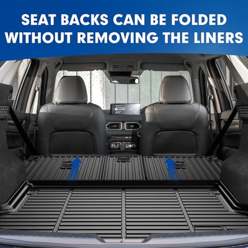 Mixsuper Cargo Liner for Mazda CX-5 CX5 2017-2024 2025, All Weather Trunk Mat Backrest Mat TPE Back Seat Cover Protector for CX5 Accessories - size: 17-25 |CX-5| Cargo & Backrest Mat