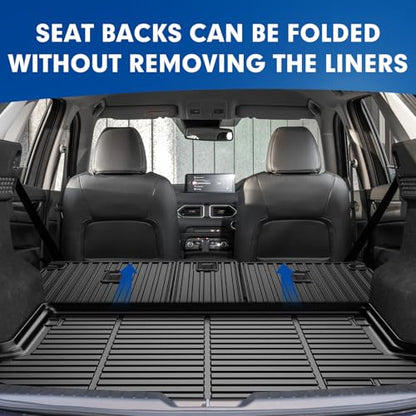 Mixsuper Cargo Liner for Mazda CX-5 CX5 2017-2024 2025, All Weather Trunk Mat Backrest Mat TPE Back Seat Cover Protector for CX5 Accessories - size: 17-25 |CX-5| Cargo & Backrest Mat