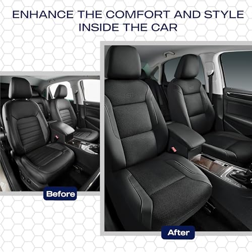 Skechers Memory Foam Seat Covers, Air Cool Mesh Thick Car Seat Covers, Car Seat Covers Front Seats Airbag Compatible, Universal Automotive Comfort for Most Cars, Vans, Trucks, SUV,Black