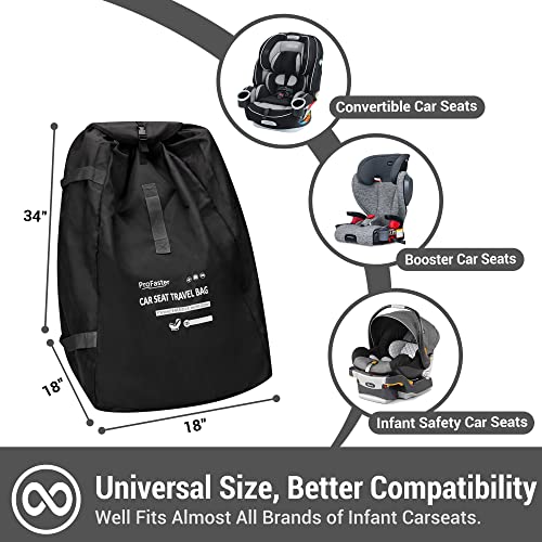 Car Seat Travel Bag Backpack for Air Travel Universal Infant Carseat Gate Check Bag Cover for Airplane, Foldable with Pouch, Gray - color: Gray