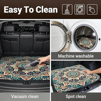 Car Trunk Mat - Universal Size 29" x 39", Bohemian Style Cargo Liner, Car Accessory for SUVs/Sedan/Wagons, Durable Protective Mat, Trunk Liner for Families/Travel Enthusiasts - style: Bohemian style-8