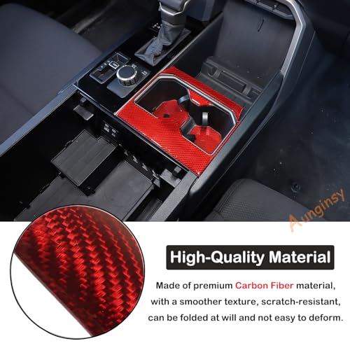 Car Front Seat Central Armrest Cup Holder Cup Panel Trim Sticker Compatible with Toyota Tundra/Sequoia 2022-2024 Real Carbon Fiber Center Console Cup Holder Decorative Frame Protect Cover Accessories - size: Central Control Cup Holder Panel Trim