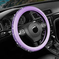 Road Comforts Bling Steering Wheel Cover – Purple Diamond Design, Universal Fit 14.5-15 Inch, Microfiber Leather, Anti-Slip & Breathable Design for Men and Women - color: Purple & Purple