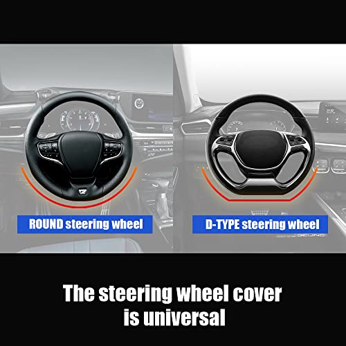 Steering Wheel Cover, Microfiber Leather Splicing with Classic Embossing,Contrasting Colors Anti-Slip Breathable Auto Car Steering Wheel Cover Fit 15 Inch Car Wheel Protector (Coffee&Beige) - color: Coffee&Beige