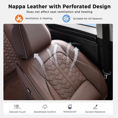 Huidasource Car Seat Covers Full Set, Car Seat Cushion Cover, Full-Cover Leather Car Seat Covers Front and Rear 5 Seats, Waterproof Automotive Seat Covers Fit for Most Cars SUV Trucks, Coffee - color: FS# Coffee, size: 5pcs Full Set