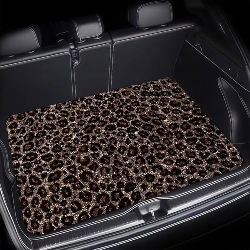 Universal Car Trunk Mat, All Weather Trunk Protection Cargo Liner, Stylish Vehicle Interior Accessories, Durable Cargo Mat Rear Trunk Line Suitable for Most Car (Brown Leopard Print, 29" x 39") - color: Brown Leopard Print