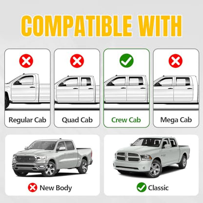 Floor Mats for 2013-2018 Dodge Ram 1500/2500/ 3500 Crew Cab, TPE Automotive All Weather Cover Protection Waterproof Floor Liner Front & Rear Row Full Set Car Mats for 19-24 Ram 1500 Classic Crew Cab - size: 3PCS (2Row), style: For 2013-2018 | Dodge Ram 15