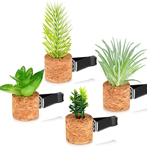 4 Pcs Succulent Air Vent Clip Car Accessories Cute Plant Green Decoration Boho Car Accessories Gift Air Freshener for Women Girl Man Father Mini Artificial Plant for Interior Clips Diffuser