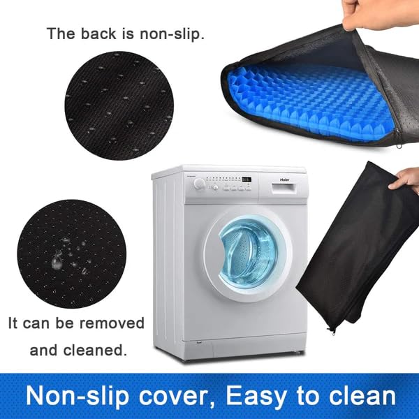 GTPLAYER Gel Seat Cushion, Breathable Honeycomb Design Cooling seat Cushion, Absorbs Pressure Points Seat Cushion, Home Car Gel Cushion for Office Chair (18.5 x 17.3 x 1.4 inch)