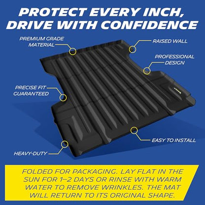 MICHELIN Truck Bed Mat for 2005-2021 Nissan Frontier 6 FT / 73.3" Only, All-Weather Truck Bed Liner, Custom Fit, Durable TPE Bedliner, Non-Slip - size: 3) Frontier | 05-21 | 6 FT
