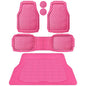 CAR PASS Heavy Duty Rubber Hot Pink Car Floor Mats & Cargo Liners, Deep Dish All-Weather Trunk Mats Durable Anti-Slip 3D Rhombus Waterproof Trim to Fit Liner Universal Fit Auto,Sedan,SUV,Truck, Pink - color: hot pink with cargo liner