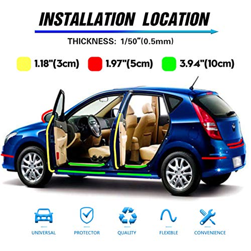ToLanbbt Car Door Edge Guard Invisible Automotive Sill Guard Protectors Anti-Scratch Adhesive Tape Waterproof Strips for Car Edge Protection (33Ft x 1.18', Transparent) - size: 33Ft x 1.18”
