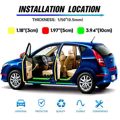 ToLanbbt Car Door Edge Guard Invisible Automotive Door Sill Guard Protectors Anti-Scratch Adhesive Tape Waterproof Strips for Car Door Edge Protection (33Ft x 1.97”, Transparent) - size: 33Ft x 1.97”