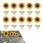 10 PCS Sunflower Car Dashboard Decorations, Cute Bobble Head Sunflowers, Funny Paste Shaking Sunflower Ornaments for Rearview Mirror, Universal for Car Interior Home Office Desk (Yellow)