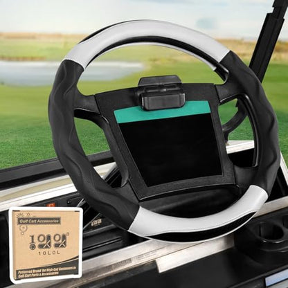 10L0L Golf Cart Steering Wheel Cover for Yamaha, Club Car DS & Precedent 1981-up, 14 Inch Black White - color: Black white
