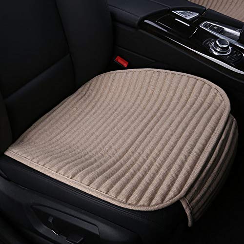 Car Seat Covers,2Pack Bottom Car Seat Pads Cushions for Automobiles,Buckwheat Hulls Universal Leather Car Seat Protector Ventilated Driver seat Cover(2PC Beige Front Seat) - color: Beige/Beige