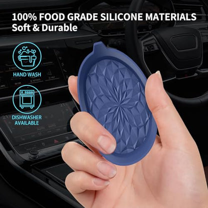 ME.FAN Car Cup Coasters [4 Pack] Silicone Cars Coasters - Universal Non-Slip Recessed Interior Accessories - Cup Holder Inserts Navy Blue - color: 4pack-navy Blue