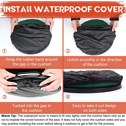 5 Gallon Bucket Seat, 360-Degree Swivel Seat Foam Cushion Bucket Seat Lid with Waterproof Cover for Dove Duck Hunting, Fishing, Baseball, Gardening and Camping - color: Green