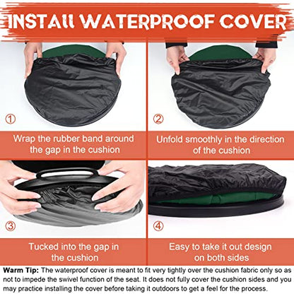 5 Gallon Bucket Seat, 360-Degree Swivel Seat Foam Cushion Bucket Seat Lid with Waterproof Cover for Dove Duck Hunting, Fishing, Baseball, Gardening and Camping - color: Green