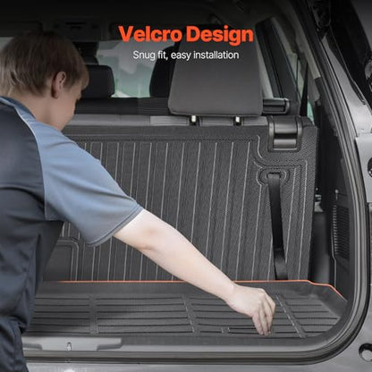VEVOR Cargo Mats Compatible with Toyota Kluger & Highlander 2020-2024, Custom Fit TPE Cargo Liner Set for SUVs, Trunk and Rear Back Seat Protector Replacement, Trunk Mat and Backrest Mats - style: Toyota Kluger/Highlander 2020-2024