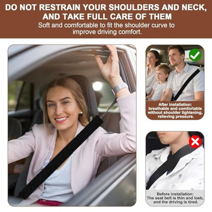 25.5 Inch Extra Long Car Seat Belt Covers, Soft and Comfortable Harness Pad for Adults and Kids, Long-lasting Fabric Material Easy to Install Universal Fit for Cars Trucks SUV (Black, 25.5in 1pack) - size: 25.5in, 1pc