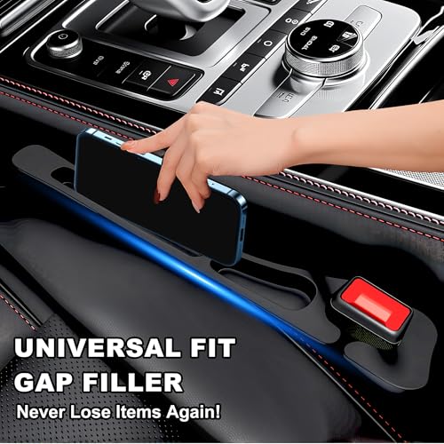 Car Seat Gap Filler 2 Pack,No Drop Seat Guard,Drop Seat Gap fillers Between Seat and Console Stop Things from Dropping (Black)