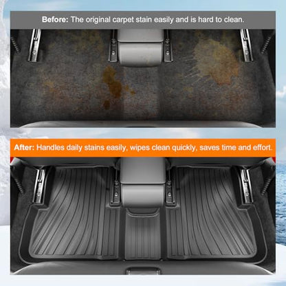 powoq Floor Mats Compatible with 2022-2026 Honda Civic Hatchback Cargo Mat Cargo Liner Floor Liner TPE Replacement for 2022-2026 Honda Civic Accessories (Trunk Mat+Backrest Mats+Floor mats) - size: Compatible with Civic Hatchback | 22-26