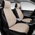 Linen Car Seat Covers Front Seat Covers - 2 PCS Durable & Non-Slip Breathable Cloth Fabric Car Seat Protector, Universal Fit for Most Automotive, Vans, SUVs, Trucks - Gray - color: Beige with Backrests 2 Pcs