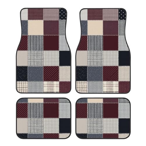 OSAM SPACE Patchwork Polka Dots Car Floor Mats Set of 4 All Weather Trunk Mat Anti-Slip Automotive Carpet Decor Rugs Universal Car Accessories - color: Patchwork Polka Dots
