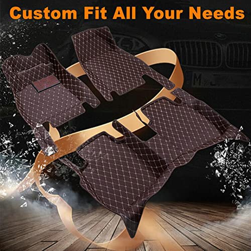 Custom Leather Car Mats, Vehicle-Specific Fit All-Weather Floor Mats, 100% Waterproof Anti-Slip Durable Protection for SUV Truck Sedan, Precision Tailored Protection (Edge Beige Medium Red Beige) - color: Edge Beige Medium Red Beige