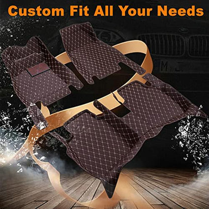 Custom Leather Car Mats, Vehicle-Specific Fit All-Weather Floor Mats, 100% Waterproof Anti-Slip Durable Protection for SUV Truck Sedan, Precision Tailored Protection (Edge Beige Medium Red Beige) - color: Edge Beige Medium Red Beige