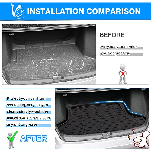 Cartist Cargo Liner Compatible with 2022-2025 2026 Honda Civic Sedan (NOT for Hatchback) All Weather Trunk Mat Anti-Slip High Side Carpet Protection TPE Odorless - size: 1)Honda Civic Sedan 2022-2025