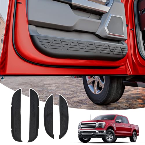 Car Door Anti Kick Pads Compatible with 2021-2025 Ford F150 SuperCrew Side Door Protective Cover Front & Rear TPE Inner Anti-Kick Panel Sticker Trim Protector 4PCS for 2024 F-150 Accessories
