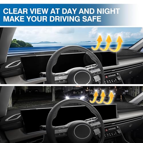KUST Black Dash Cover for Hyundai Sonata 2024 2025 2026 (Only fits for 12.3-inch Touchscreen) Polyester Dashboard Cover Non-Slip Interior Accessories for Sonata Custom Fit Dash Mat No Glare - size: Sonata 24-26(Black)