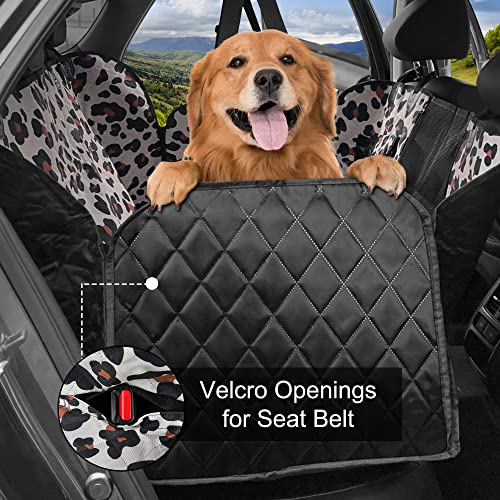 Dog Car Seat Cover, Waterproof Nonslip Pet Seat Cover for Back Seat with Storage Pockets Mesh Visual Window, Heavy Duty Scratchproof Pet Dog Seat Cover Hammock for Cars Trucks and SUVs
