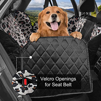 Dog Car Seat Cover, Waterproof Nonslip Pet Seat Cover for Back Seat with Storage Pockets Mesh Visual Window, Heavy Duty Scratchproof Pet Dog Seat Cover Hammock for Cars Trucks and SUVs