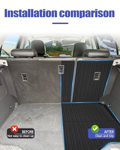 Cargo Liners Backrest Mat for Chevrolet Chevy Trax 2014-2023 & Buick Encore 2013-2023 Accessories with Hook&Loop Rear Trunk Mat Rear Seat Back Cover Protector All Weather Anti-Slip - size: Backrest Mat + Trunk Mat