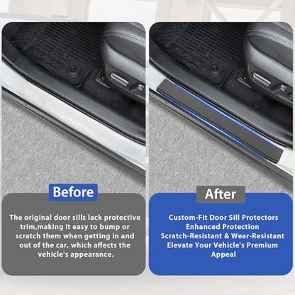 CARTIST Door Sill Protector for Toyota RAV4 2019-2025, Door Sill Guards & Rear Bumper Protector Kit for RAV4 Accessories, 5PCS Black