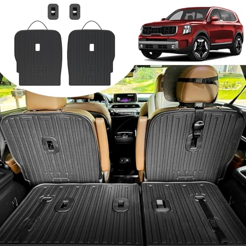 Second Row Backrest Mats for 2020-2025 Kia Telluride Accessories 7 Seater, All Weather TPE Back Seat Protector Replacement for Kia Telluride - style: Second Row Backrest Mats