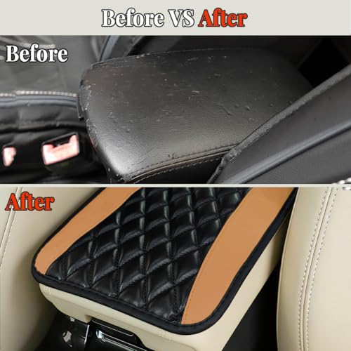 Car Accessories Set, 14.5-15" Leather Vehicle Steering Wheel Cover, Seat Belt Cushion, Gear Shift and Handbrake Cover, Center Console Protector, Universal for Truck SUV Van (Beige) - color: Beige