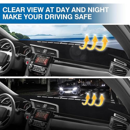 KUST Black Dash Cover Mat for Honda Civic 2016-2021 (Hatchback/Sedan/Coupe) Polyester Non-Slip Dashboard Cover Interior for Civic Accessories Sunshade Windshield Glare - size: 56.8''×17.2'' (Honda Civic 16-21)