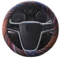 Small Ethnic Style Coarse Flax Cloth Automotive Steering Wheel Cover Anti Slip and Sweat Absorption Auto Car Wrap Cover (14''-14.25, F) - color: F, size: 14 - 14.25 inches