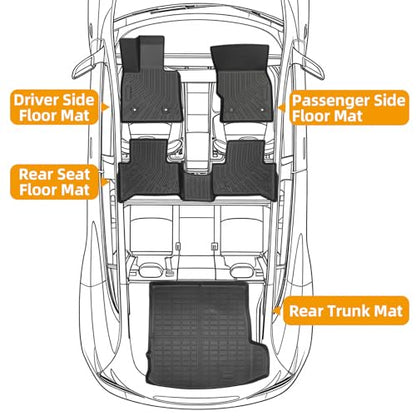 Floor Mats for Alfa Romeo Stelvio & Stelvio Quadrifoglio 2018-2025, Floor Mats for Stelvio Base Ti Veloce, 2 Row Floor Mats & Cargo Mat(with Subwoofer), TPE Anti-Slip Stelvio Mats Accessories - style: 6)2018-2025|Stelvio|Stelvio Quadrifoglio|Floor&Cargo M