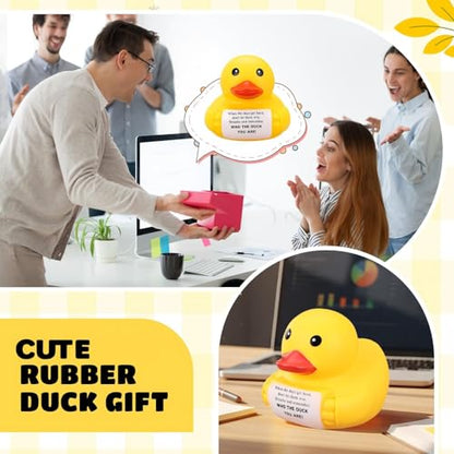 Civaner 7 Inch Emotional Giant Rubber Duck with Positive Message Thank You Gifts Motivational Rubber Duck Gift for Desk, Office, Home Decor Graduation(Remember Who You are) - style: Remember Who You Are