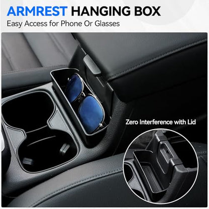 5PCS Center Console Organizer Tray for 2026 2025 2024 2023 Honda CRV Accessories, Armrest Storage Box and Drawer, Armrest Hidden Storage Box, Dashboard Organizer Tray and Cup Holder for Honda CR-V - style: fit for Honda CR-V 2023-2026